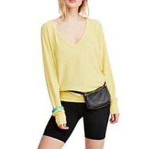 Free People Yellow Santa Clara Thermal Top - Size S - NWT